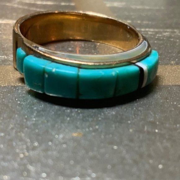 Authentic Turquoise Band Vintage Ring 6.5 - Picture 1 of 11